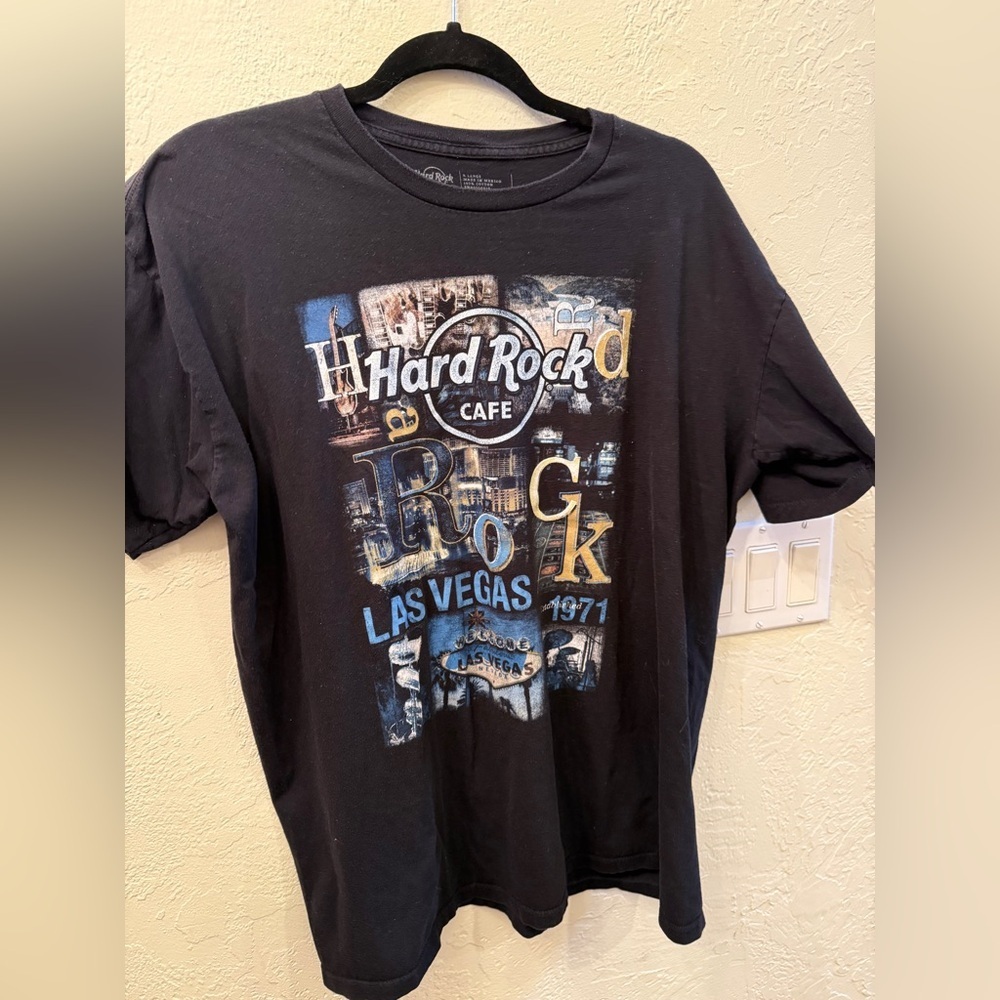 Vintage 90’s Hard Rock Cafe Las Vegas Black Graphic Tee Men’s Sz XL